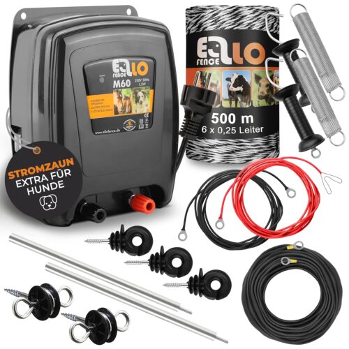 Ellofence Hundezaun-Set - Premium mit 500m Weidezaunlitze (550 003)