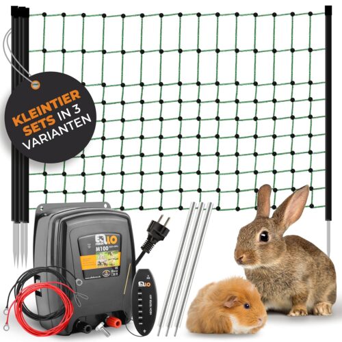 Ellofence Weidezaun Kleintier Set - 230V Weidezaungerät M100, 25m elektrifizierbares Netz (550017)